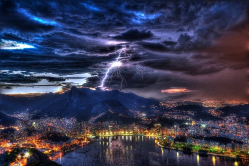 Rio de Janeiro Brazil night lightning h 4256x2832