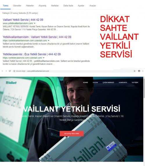 444 42 09 Sahte Vaillant Yetkili Servisi