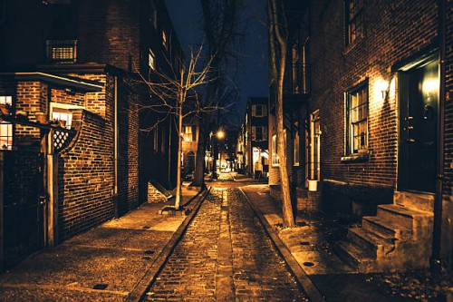 Dark alley. Central Philadelphia.