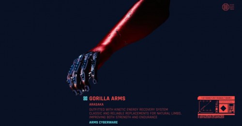 cyberpunk 2077 gorilla arms cyberware