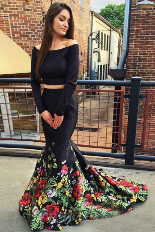 This prom dress could be custom made, there are no extra cost to do custom size and color-SmilePromDresses
Link:https://www.smilepromdress.com/products/a-line-off-the-shoulder-two-piece-long-sleeve-satin-floral-scoop-long-prom-dresses-uk-pw188