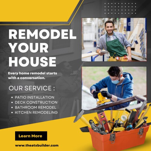 We offer best full-service home remodeling company in cedar park, TX. We offer complete full- Deck Installation in Liberty Hill Texas. Our services are patio installation and deck construction.

https://theatxbuilder.com/home-remodeling-service-in-liberty-hill-tx/