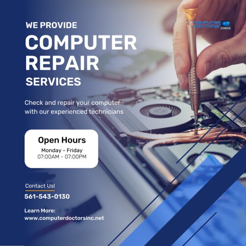 Computer Doctors provides full computer support and computer repair services in Boca Raton, Palm Beach and Broward counties. If you need computer repair or computer fix near me.

http://www.computerdoctorsinc.net/