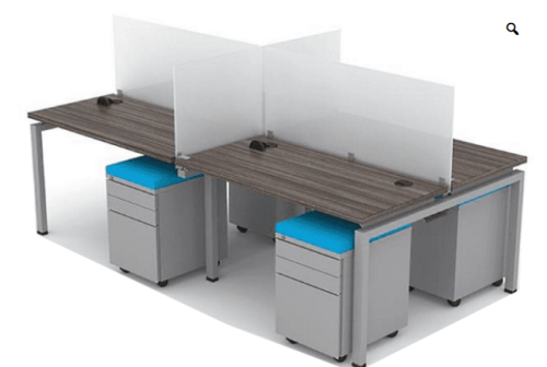 Blade facing four-person workstation in two footprints with three 20″H dry erase frosted glass privacy dividers. These dividers possess a removable clamp mount to provide seated privacy height giving the ability for partial privacy. The 20″H frosted glass writable surface wipes clean with a dry erase cloth. Contract office furniture quality. Pre-made and stocked for faster deadlines.

Choose either 24″D or 30″D as a preferred desk surface depth. A Blade 8′ footprint consists of four facing 48″W surfaces with two shared 47″W writable/dry erase Frosted Glass dividers. 10′ footprint is made of four facing 60″W surfaces with two shared 58″ writable/dry-erase Frosted Glass dividers. Each pod of four has one median writable glass divider in two sizes for a total of three Frosted screens


$2,809.00 – $5,399.00

https://awofficefurniture.com/product/blade-benching-8-10-2-x-2-20h-glass/