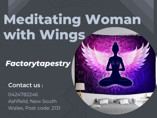 Meditating Woman with Wings