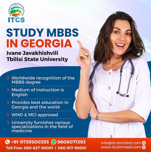 Study MBBS in Georgia ✈

For Admissions, let's connect over:

➡️ Toll Free/IVR No: 080-627-90001/080-617-90001

➡️ Mobile: +91-9739500393

➡️ Visit: https://itcslimited.com

➡️ Follow Our Facebook Page: https://www.facebook.com/itcsstudyabroad