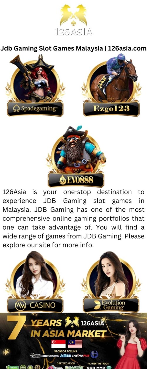 126Asia is your one-stop destination to experience JDB Gaming slot games in Malaysia. JDB Gaming has one of the most comprehensive online gaming portfolios that one can take advantage of. You will find a wide range of games from JDB Gaming. Please explore our site for more info.


https://www.126asia.com/jdb