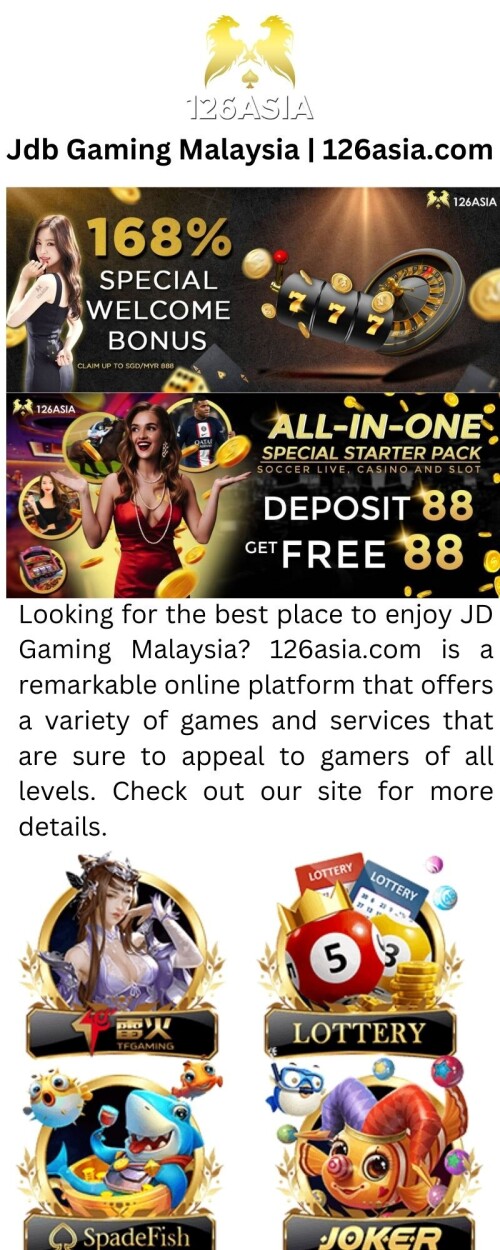 Looking for the best place to enjoy JD Gaming Malaysia? 126asia.com is a remarkable online platform that offers a variety of games and services that are sure to appeal to gamers of all levels. Check out our site for more details.


https://www.126asia.com/jdb