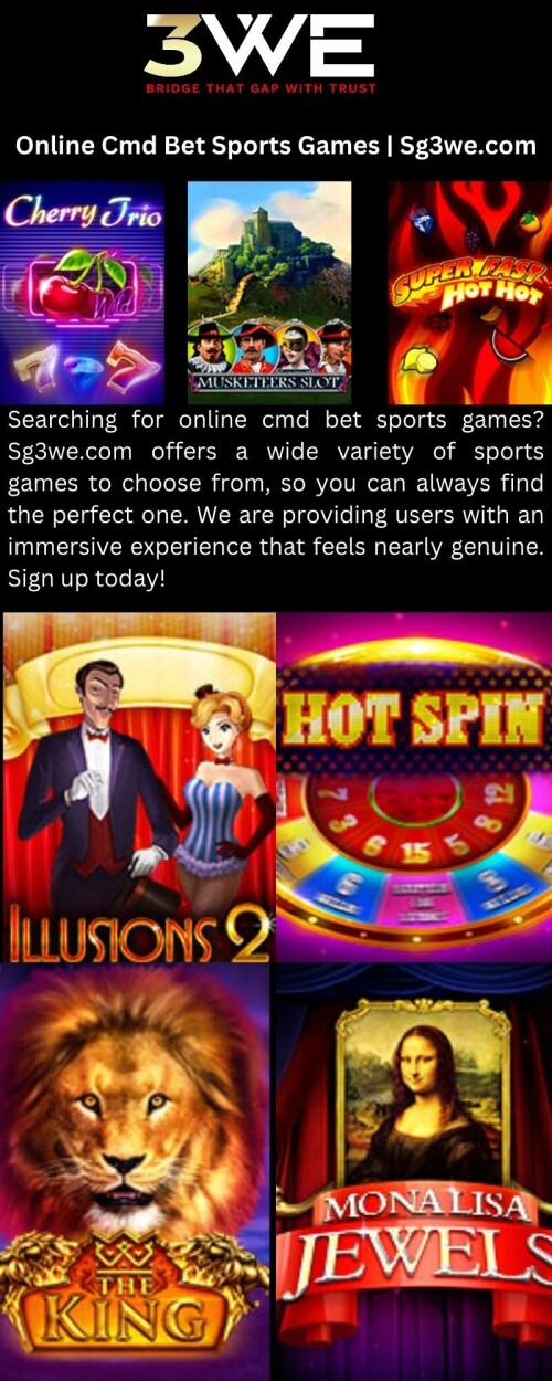 Searching for online cmd bet sports games? Sg3we.com offers a wide variety of sports games to choose from, so you can always find the perfect one. We are providing users with an immersive experience that feels nearly genuine. Sign up today!

https://www.sg3we.com/about-us