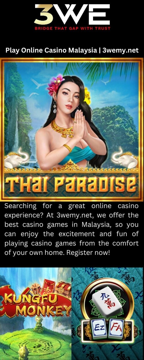Searching for a great online casino experience? At 3wemy.net, we offer the best casino games in Malaysia, so you can enjoy the excitement and fun of playing casino games from the comfort of your own home. Register now!

https://www.3wemy.net/