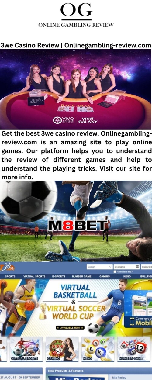 Get the best 3we casino review. Onlinegambling-review.com is an amazing site to play online games. Our platform helps you to understand the review of different games and help to understand the playing tricks. Visit our site for more info.

https://onlinegambling-review.com/3we/