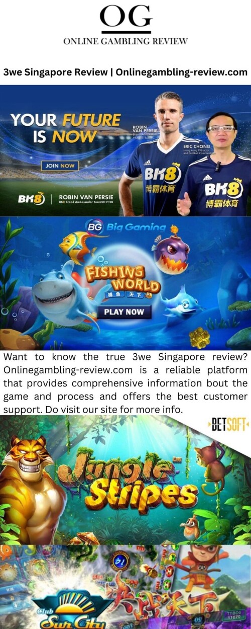 Want to know the true 3we Singapore review? Onlinegambling-review.com is a reliable platform that provides comprehensive information bout the game and process and offers the best customer support. Do visit our site for more info.

https://onlinegambling-review.com/3we/