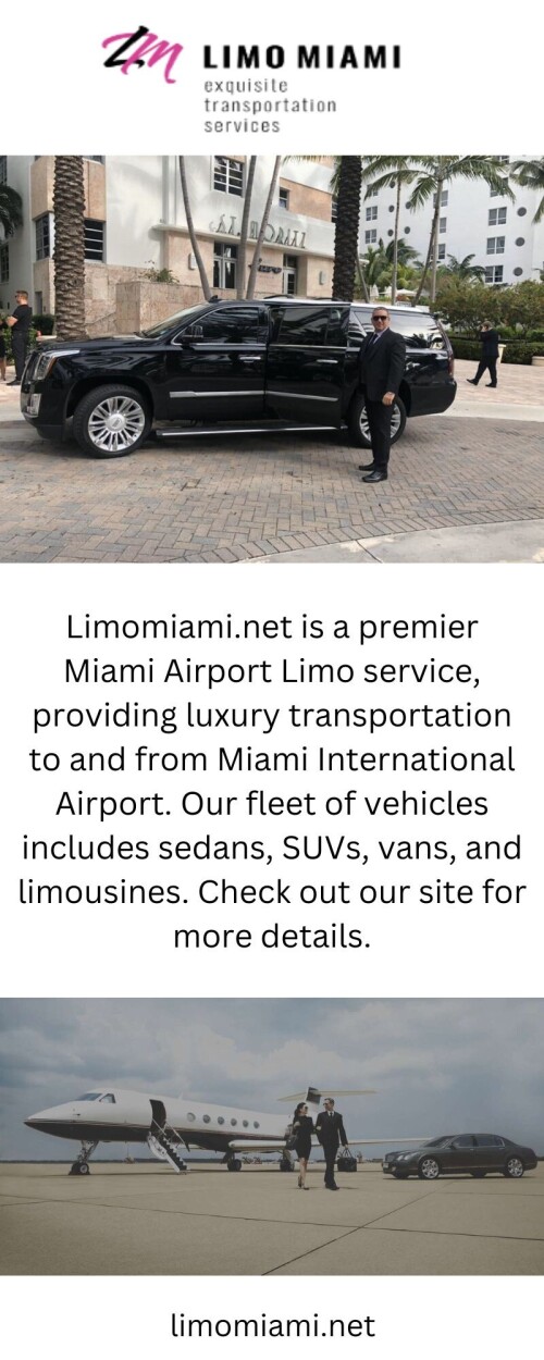 Are you in need of a Corporate Transportation Limo in Miami? Visit Limomiami.net to get in touch with us. Due to the impending arrival of your business clients, you want everything to be flawless. Booking a car service and corporate transportation in Miami, Florida, when its employees take the time to fly to Miami to meet with you says more about how much you care about their comfort and experience. For more information, visit our website.

https://limomiami.net/corporate-transportation/