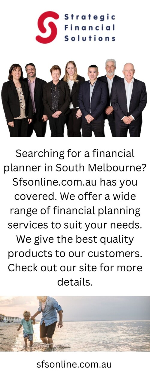 Sfsonline.com.au is a trusted financial planning firm in South Melbourne. We provide expert advice on a range of financial planning services. To find out more today, visit our site.

https://www.sfsonline.com.au/