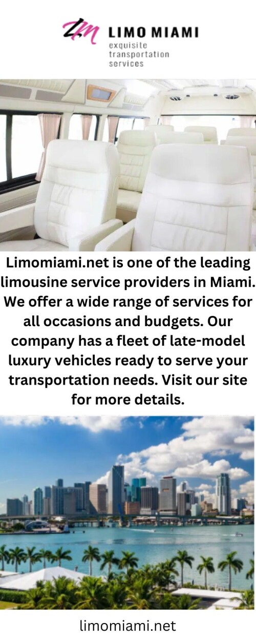 Limomiami.net is a premier Miami Airport Limo service, providing luxury transportation to and from Miami International Airport. Our fleet of vehicles includes sedans, SUVs, vans, and limousines. Check out our site for more details.

https://limomiami.net/airport-transfer/