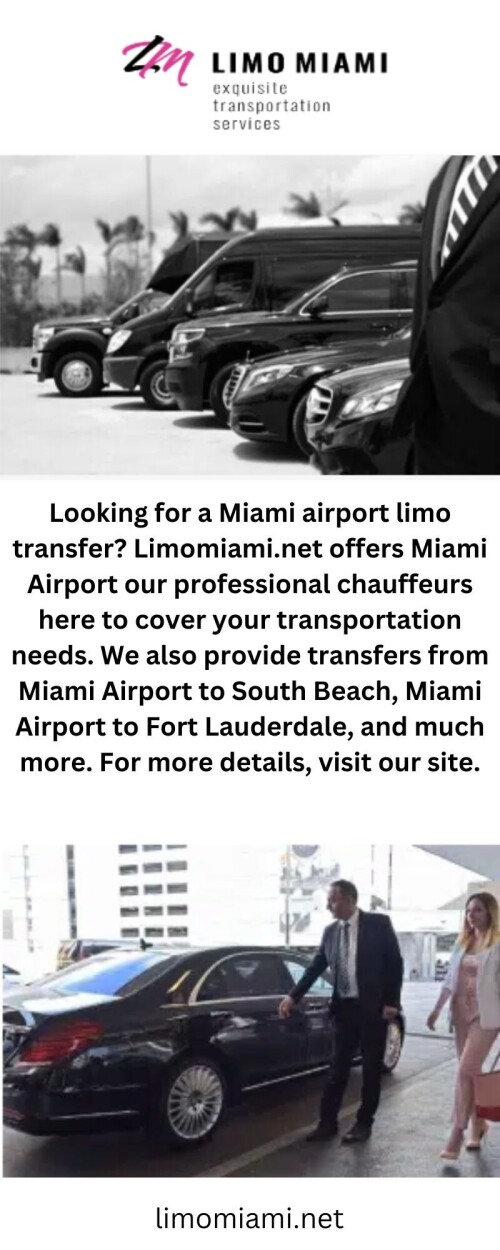 Browsing for a Limo Rental in Miami? Available at Limomiami.net. Miami limo rental is a luxury transportation service provider. Our staff is working extremely hard to maintain customer satisfaction. You may be reassured that the route for your intended journey will have been meticulously planned. Do visit our site for more data.

https://limomiami.net/
