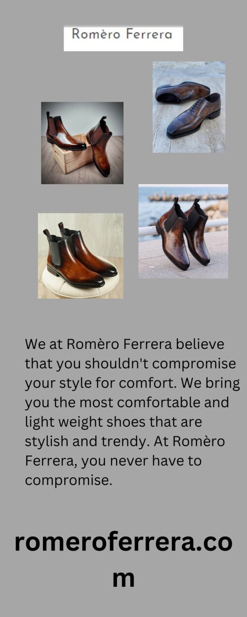 Looking for a unique and stylish pair of handmade leather shoes? Romeroferrera.com is a wonderful online platform that offers a wide selection of handmade shoes that suit your style. We give the fastest delivery to our customers. For more details, visit our site.https://www.romeroferrera.com/