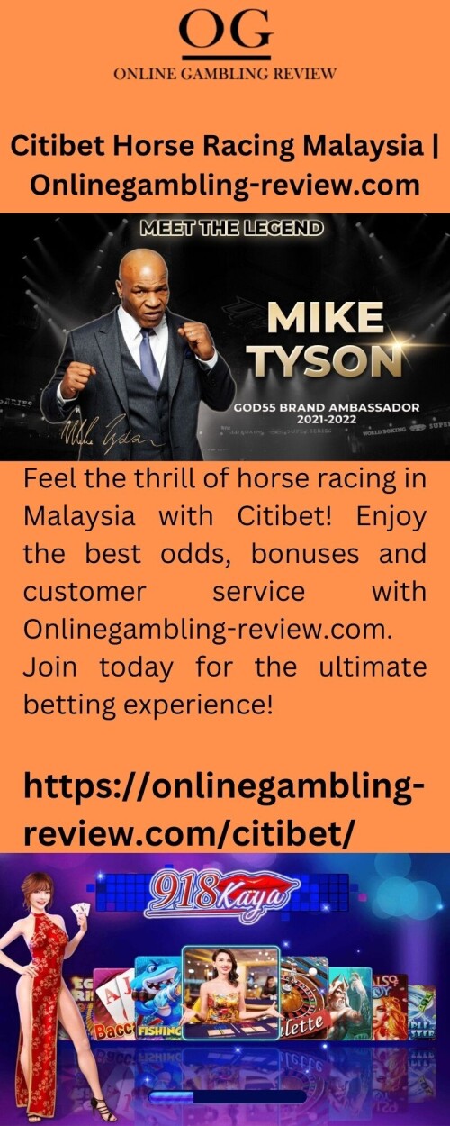 Feel the thrill of horse racing in Malaysia with Citibet! Enjoy the best odds, bonuses and customer service with Onlinegambling-review.com. Join today for the ultimate betting experience!

https://onlinegambling-review.com/citibet/