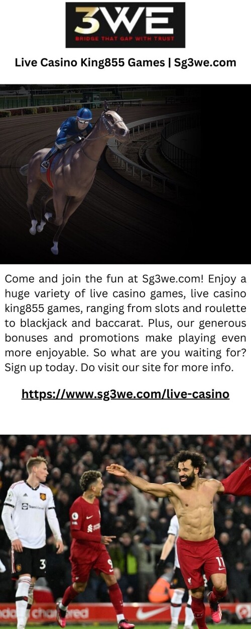 Come and join the fun at Sg3we.com! Enjoy a huge variety of live casino games, live casino king855 games, ranging from slots and roulette to blackjack and baccarat. Plus, our generous bonuses and promotions make playing even more enjoyable. So what are you waiting for? Sign up today. Do visit our site for more info.


https://www.sg3we.com/live-casino