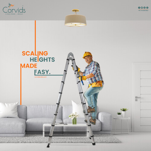 The Corvids Telescopic Ladder is Perfect choice for you. This  heavy-duty, adjustable ladder is perfect for both DIYers and professional contractors. It is made from high quality aluminum and is lightweight, making it portable for use anywhere. The ladder has an innovative adjustable height mechanism that allows you to effortlessly reach various heights. This multipurpose ladder is the perfect tool for a variety of tasks. Whether you are tackling home projects or working on a construction site, this Ladder is the ideal companion. 

Get  yours today - https://corvidsindia.com/collections/telescopic-ladder