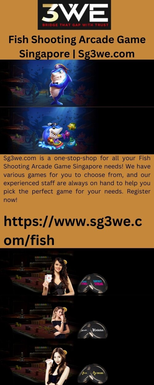 Sg3we.com is a one-stop-shop for all your Fish Shooting Arcade Game Singapore needs! We have various games for you to choose from, and our experienced staff are always on hand to help you pick the perfect game for your needs. Register now!

https://www.sg3we.com/fish