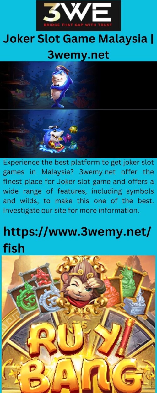 Experience the best platform to get joker slot games in Malaysia? 3wemy.net offer the finest place for Joker slot game and offers a wide range of features, including symbols and wilds, to make this one of the best. Investigate our site for more information.

https://www.3wemy.net/fish