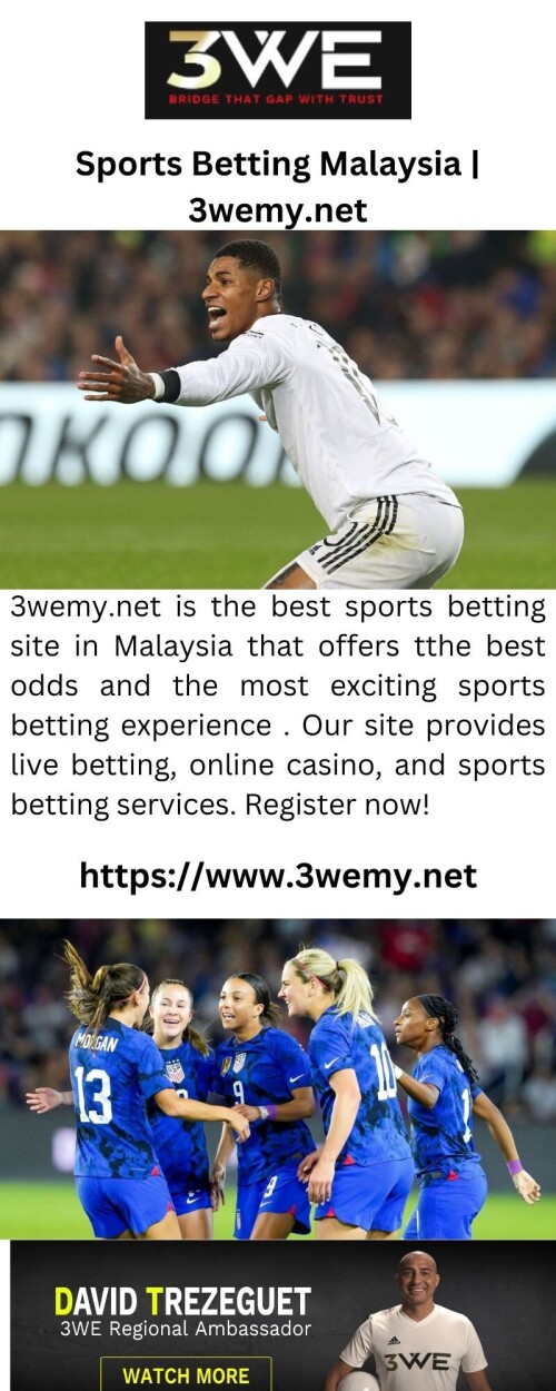 3wemy.net is the best sports betting site in Malaysia that offers tthe best odds and the most exciting sports betting experience . Our site provides live betting, online casino, and sports betting services. Register now!

https://www.3wemy.net/sports-book