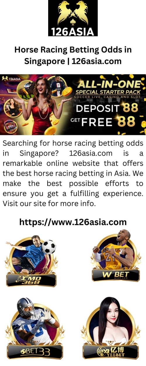 Searching for horse racing betting odds in Singapore? 126asia.com is a remarkable online website that offers the best horse racing betting in Asia. We make the best possible efforts to ensure you get a fulfilling experience. Visit our site for more info.


https://www.126asia.com/horse-racing
