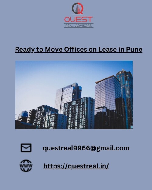 QRA is a leading Pune based Real Estate Services firm with a combined expertise of 20+ years, that helps clients by transforming their workspaces. Our interests lie solely in commercial leasing, in providing office space solutions and managing transactions. We provide a comprehensive range of services that involve Corporate leasing, Industrial and Warehouse leasing and Investment advisory. Quest Real is a Best Ready to Move Offices on Lease in Pune
Read More at: https://questreal.in/