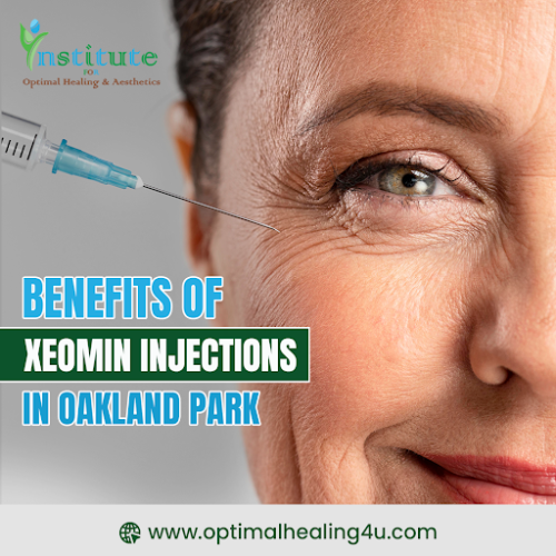 Xeomin is a prescription medicine that is injected into your skin muscles. These xeomin injections are used for different medical and cosmetic purposes primarily to treat muscle spasms, excessive sweating, and facial wrinkles. 

Here are some important benefits of xeomin injections in Oakland Park such as:

1. Reduction of Facial Wrinkles
2. Non-Surgical Procedure
3. Quick Procedure
4. Temporary Results
5. Minimal Discomfort

Learn More: https://optimalhealing4u.com/injectables/