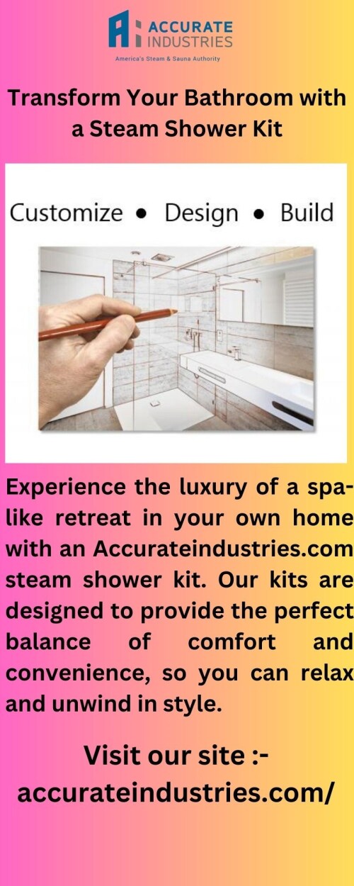Transform your bathroom into a spa-like retreat with AccurateIndustries.com luxurious steam showers. Our showers feature superior craftsmanship, modern designs, and the highest-quality materials for a truly indulgent experience.


https://www.accurateindustries.com/about-amerec