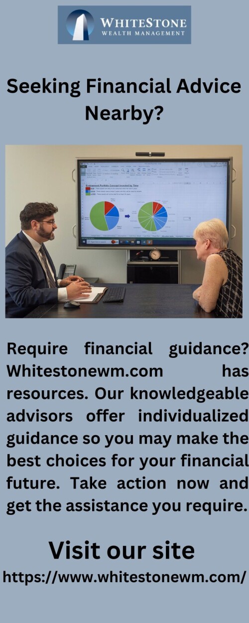 Discover the best investment plan for you with Whitestonewm.com - our experienced team of financial planners will help you make the right decisions for your future. Don't wait - start planning your future today!


https://www.whitestonewm.com/wealth-management-services/