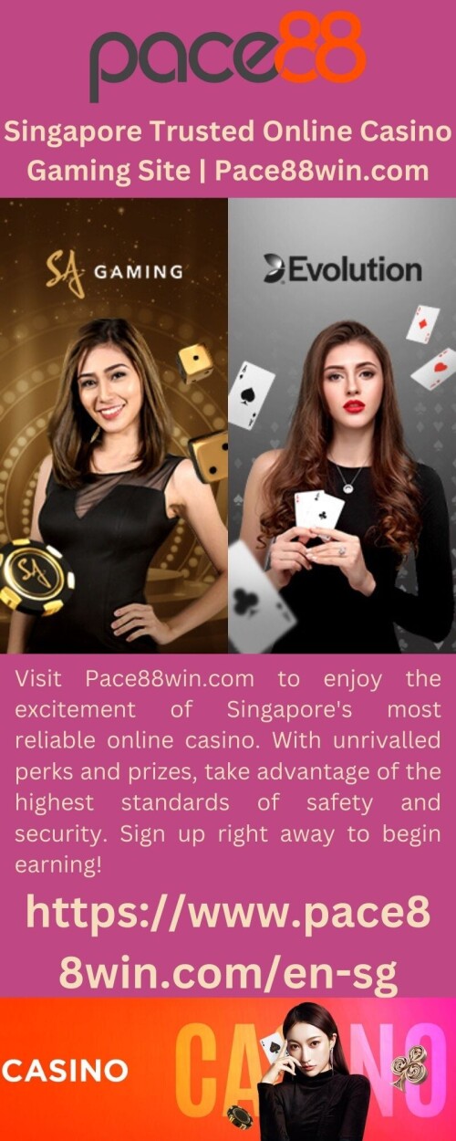 Visit Pace88win.com to enjoy the excitement of Singapore's most reliable online casino. With unrivalled perks and prizes, take advantage of the highest standards of safety and security. Sign up right away to begin earning!

https://www.pace88win.com/en-sg
