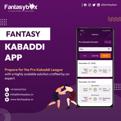 Are you searching for the best fantasy kabaddi app development company? Look no further. Fantasybox expert team specialises in turning visions into reality, delivering top-notch solutions that set the industry standard. Partner with FantasyBox to transform your ideas into a captivating reality and stay ahead in the world of fantasy sports.

https://www.fantasybox.in/fantasy-kabbadi-app-development