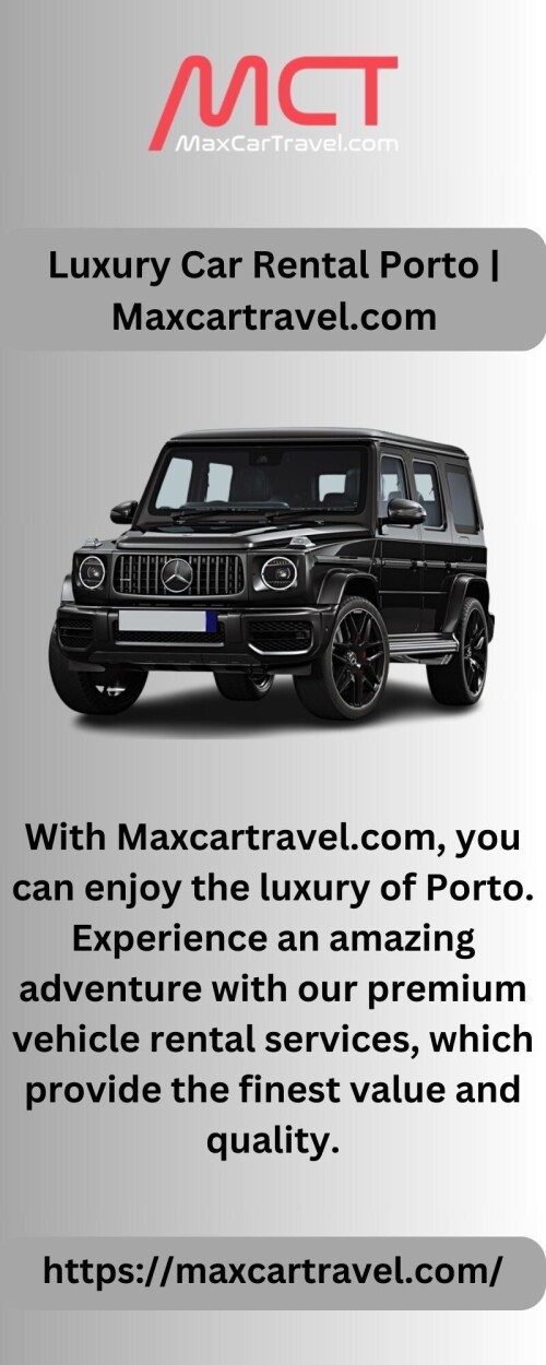 With Maxcartravel.com, you can enjoy the luxury of Porto. Experience an amazing adventure with our premium vehicle rental services, which provide the finest value and quality.

https://maxcartravel.com/