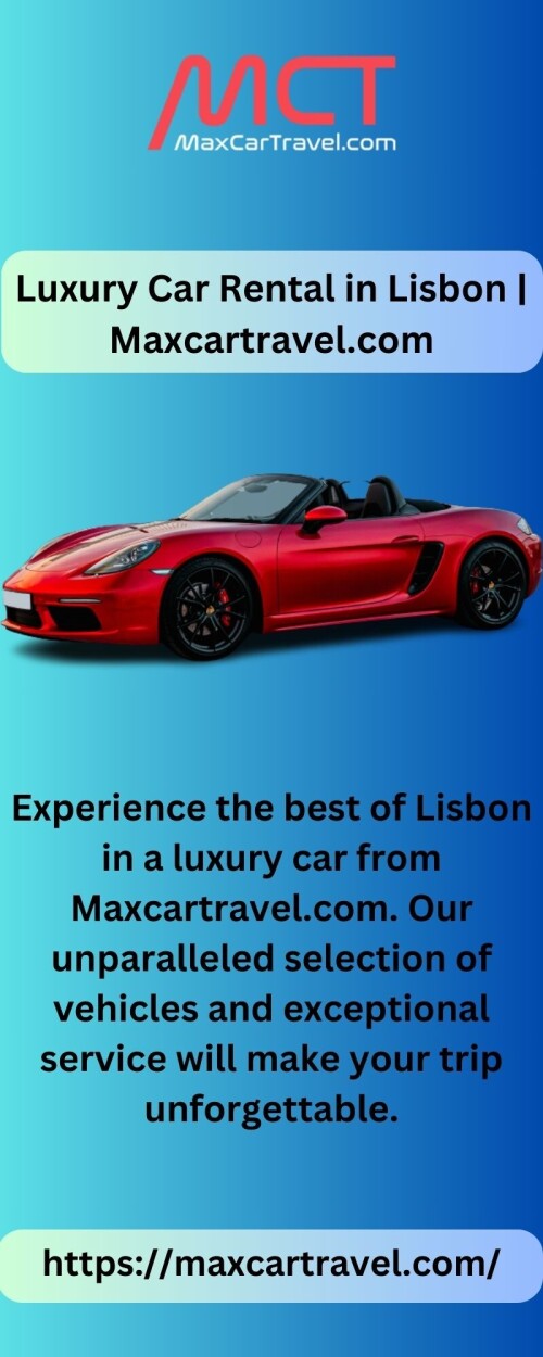 Experience the best of Lisbon in a luxury car from Maxcartravel.com. Our unparalleled selection of vehicles and exceptional service will make your trip unforgettable.

https://maxcartravel.com/