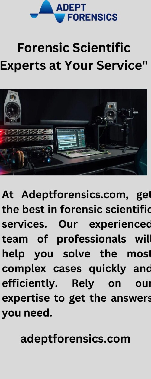 With the help of Adeptforensics.com, the top provider of forensic scientific services, learn the truth. With the assistance of our knowledgeable staff, you may find the truth and solve any mystery.

https://adeptforensics.com/