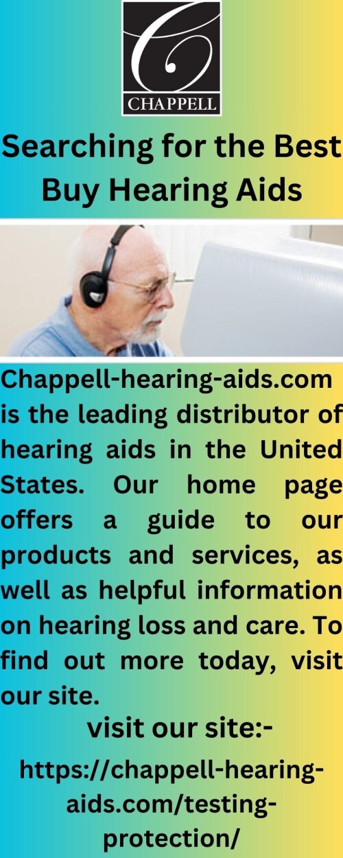 Chappell-hearing-aids.com is a hearing company founded by parents and grandparents who have experienced the pain of hearing loss themselves. Our mission is simple to provide the highest quality hearing aids at affordable prices. For further info, visit our site.


https://chappell-hearing-aids.com/hearing-aid-services/
