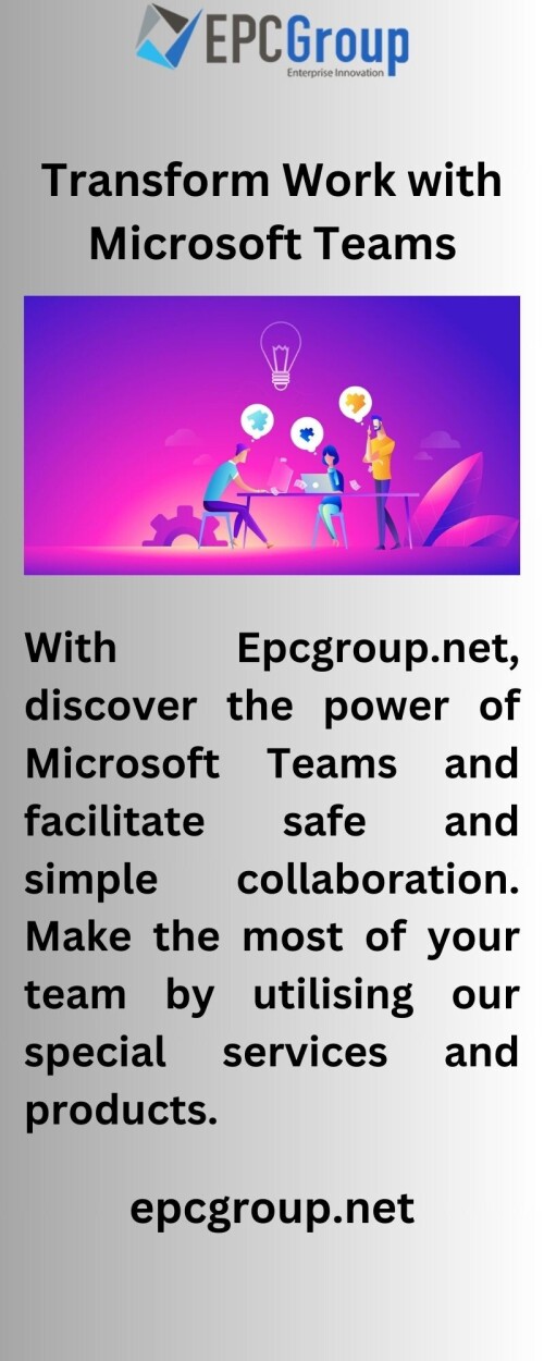 Empower your team with Microsoft Teams and Epcgroup.net. Get secure collaboration, real-time communication, and advanced features to help your team work smarter and faster.

https://www.epcgroup.net/ms-teams-vs-slack/