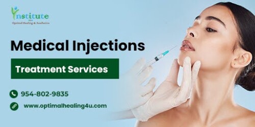 Medical injections refer to the administration of a substance, typically a medication or a vaccine, into the body using a needle and syringe or other delivery devices. Injections are a common method of delivering drugs or vaccines directly into the bloodstream, muscles, or other tissues.

There are different type of medical injections treatment services such as:

1. Xeomin Injection
2. Botox Injection
3. Dysport Injection
4. Sculptra Injection
5. PRP Injections

Learn More: https://optimalhealing4u.com/contact/