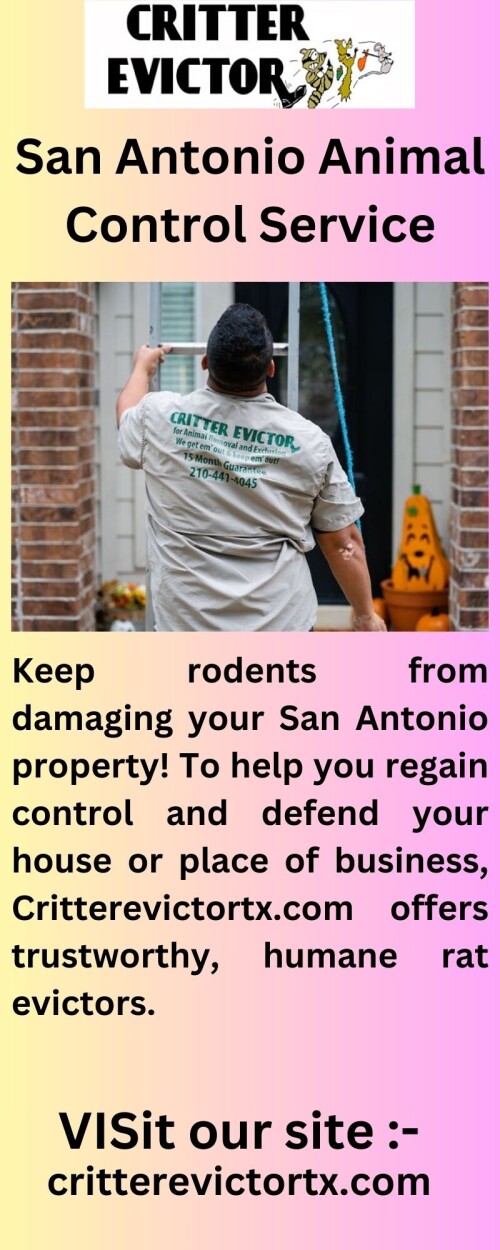 Get expert assistance from Critterevictortx.com to prevent bothersome squirrels from destroying your house. Our quick, trustworthy, and humane squirrel removal services in San Antonio give you peace of mind and secure home.

https://critterevictortx.com/san-antonio/evict-squirrels/