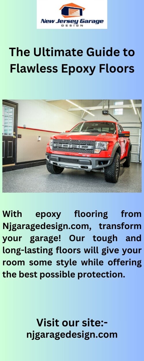 Epoxy flooring from Njgaragedesign.com may completely transform your garage! Your garage will have a sleek, contemporary design thanks to our premium epoxy that will last for years.

https://njgaragedesign.com/coatings/