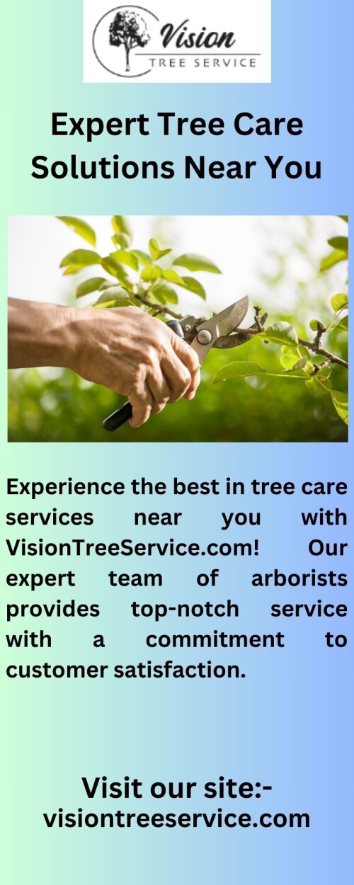 Need tree maintenance near you? VisionTreeService.com offers top-notch service with a personal touch. Let us help you keep your trees healthy and beautiful!

https://visiontreeservice.com/