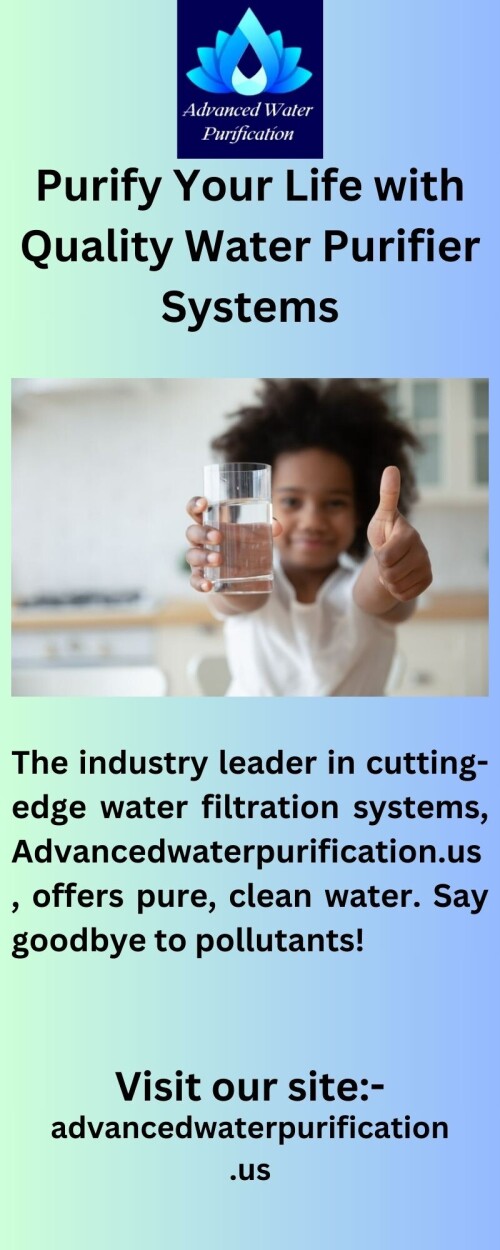 Use Advancedwaterpurification.us to experience the best water-softening solution available. A healthier house awaits you when you bid adieu to hard water!

https://advancedwaterpurification.us/water-softener-systems/