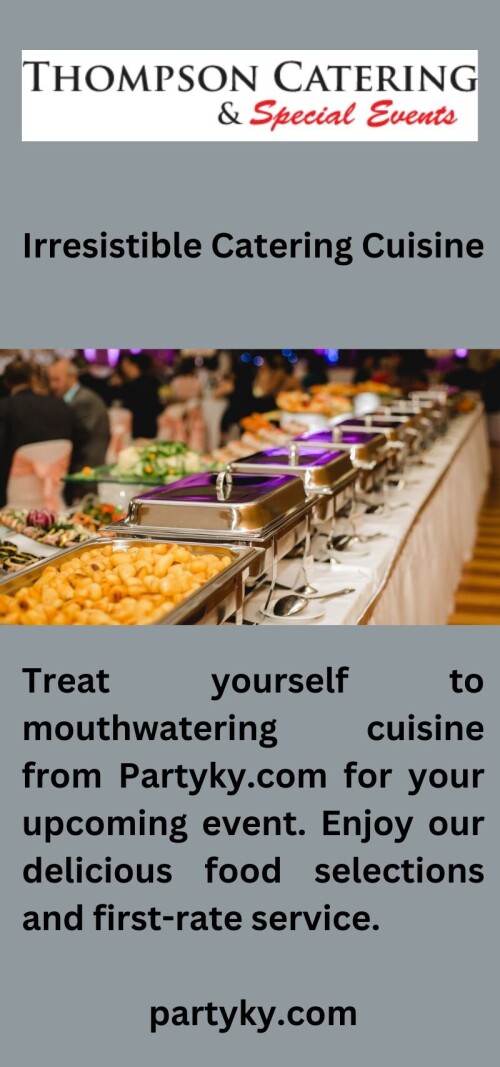 Treat yourself to mouthwatering cuisine from Partyky.com for your upcoming event. Enjoy our delicious food selections and first-rate service.

https://www.partyky.com/