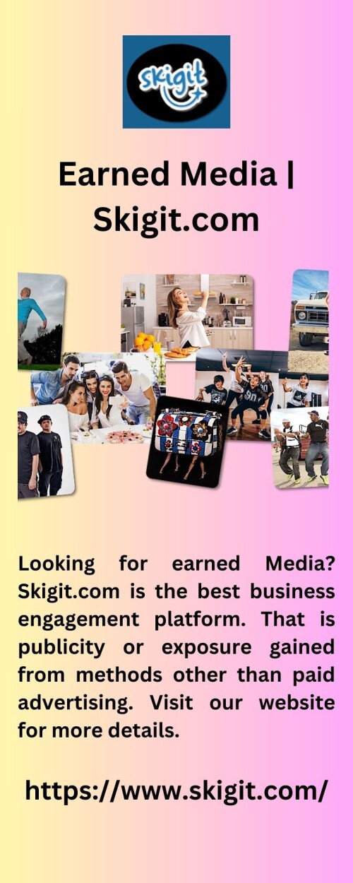 Looking for earned Media? Skigit.com is the best business engagement platform. That is publicity or exposure gained from methods other than paid advertising. Visit our website for more details.


https://www.skigit.com/