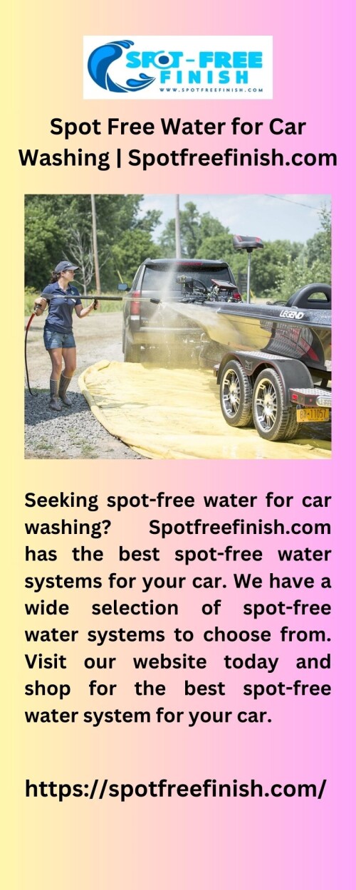 Seeking spot-free water for car washing? Spotfreefinish.com has the best spot-free water systems for your car. We have a wide selection of spot-free water systems to choose from. Visit our website today and shop for the best spot-free water system for your car.



https://spotfreefinish.com/