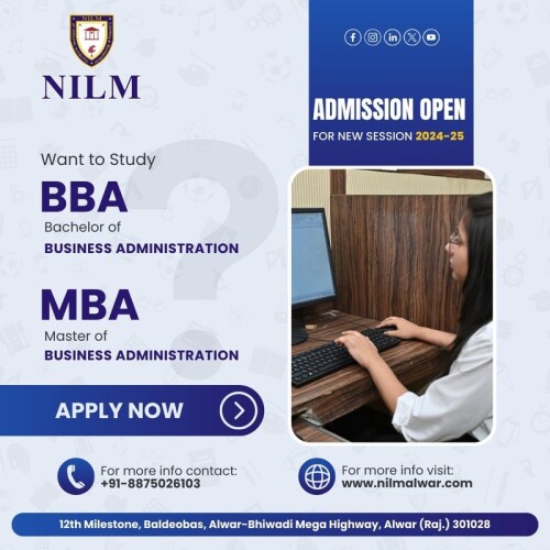 A Legacy of Excellence: NILM, the leading MBA college in Alwar, offers unparalleled education and opportunities. With a rich history of producing visionary leaders, our institution stands as a beacon of academic excellence and innovation. Discover your path to success with NILM's world-class MBA program. for more info contact us-www.nilmalwar.com