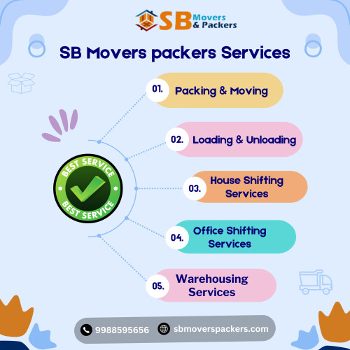 Say goodbye to packing and moving stress with SB Movers & Packers by your side.

Read More at: https://sbmoverspackers.com