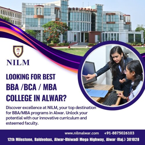 Find top-tier MBA programs in Alwar at our esteemed university. Elevate your career with a cutting-edge curriculum, expert faculty, and unparalleled networking opportunities. Gain the skills and knowledge to excel in today's dynamic business world. Explore our diverse specializations and embark on your journey towards professional success. for more info contact us-www.nilmalwar.com